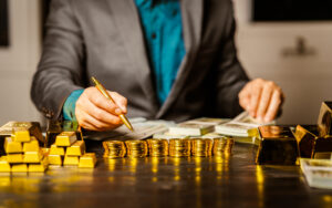 Trader analyzing stocks and forex data.