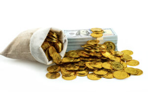 US dollar bundles showing forex profits